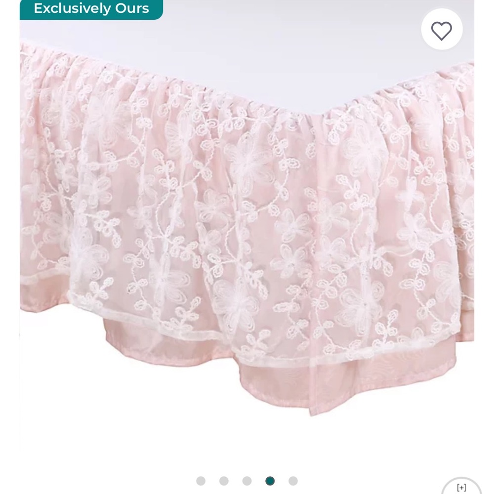 The peanut shell Grace crib skirt, sheet and rail cover